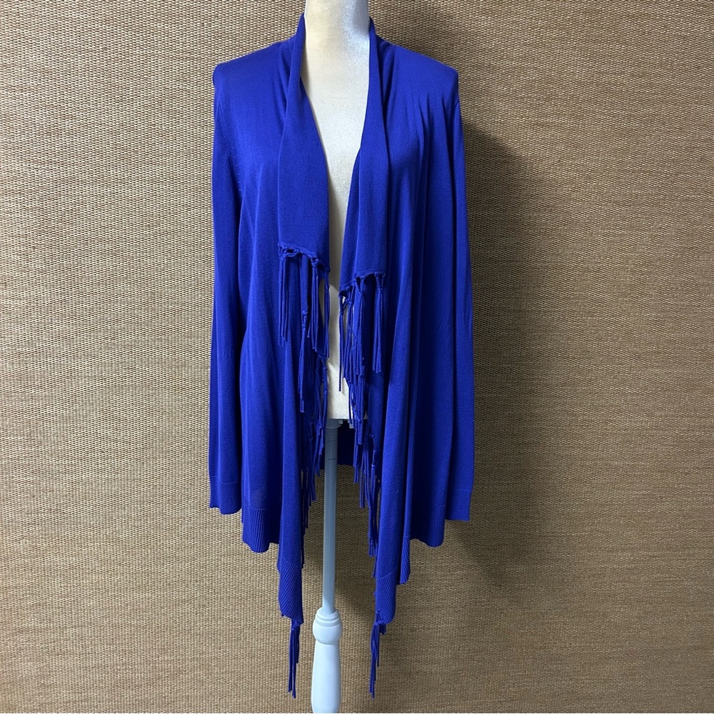 Chico's Cardigan Womens Medium Purple Tassels